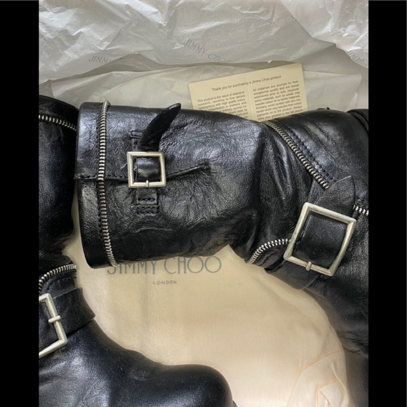 Jimmy Choo biker leather boots 35 - Picture 12 of 16